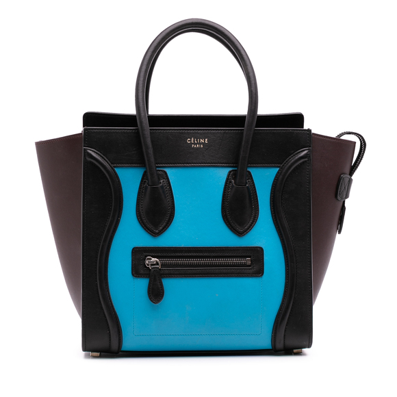 Pre-Loved Celine Micro Tricolor Leather Luggage Tote - Picture 1 of 12
